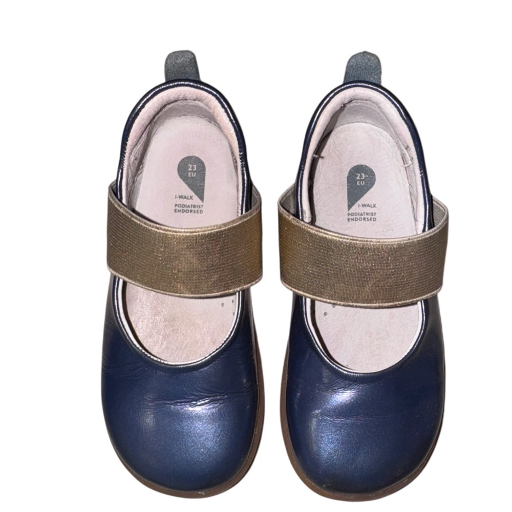 BOBUX delight navy mary Jane baby first walkers girl’s shoes size 23 7 - Picture 9 of 15